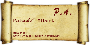 Palcsó Albert névjegykártya