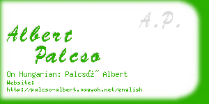 albert palcso business card